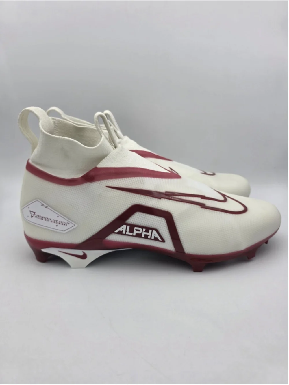 Nike Alpha Menace Elite 3 White Red Men's Size 14 Football Cleats DM1792-100